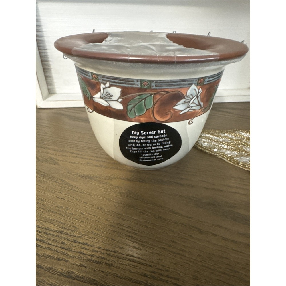 Pfaltzgraff Mission Flower Dip Salsa Cooler Set Retro Bowl Retired New